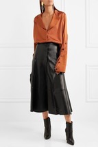 Black Womens 100% Real Lambskin Leather Skirt Club Party Stylish Handmad... - $105.19+