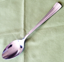 Soup Spoon GEO Pattern Cuisinart Flatware Stainless Korea 7 7/8&quot; Glossy - £3.15 GBP