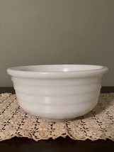 Vintage Hazel Atlas Ribbed White Milk Glass Mixing Bowl | Small 3.5&quot; x 7&quot; width - £15.27 GBP