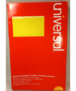 UNIVERSAL UNV15304 Yellow Interior File Folders Pack of 100 Top Tab 1/3 Cut - $10.96 CAD