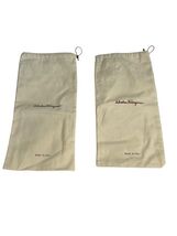 Salvatore Ferragamo Drawstring Dust-Bag Shoe Bags 8.5”x16.5” Set Of 2 Italy - $34.15