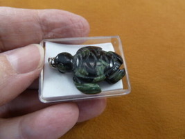 (ann-tur-sea-9) green Jasper Sea TURTLE carved Pendant NECKLACE love turtles - £9.89 GBP