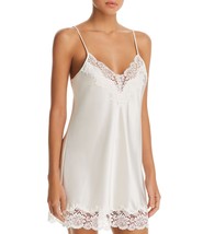 Ginia Womens Lace Trimmed Silk Chemise Size Medium Color Ivory - £116.18 GBP