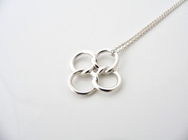 Tiffany &amp; Co Peretti Quadrifoglio Clover Necklace Pendant Charm Love Gift Large - £257.93 GBP