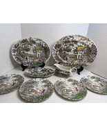 The Hunter by Franciscan Staffordshire, England Transferware Lot of 8 pc - €77,26 EUR