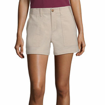 a.n.a. Women&#39;s Hi Rise Embroidered Shorts Size 12 PETITE Creme Brulee Color  - £17.77 GBP