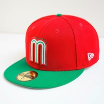 New Era 59Fifty Mexico Fitted Cap Size 8 Red/Green World Baseball Classic - £85.40 GBP