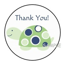 30 CUTE THANK YOU TURTLE ENVELOPE SEALS LABELS STICKERS 1.5&quot; ROUND TAGS ... - $7.49