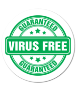 Guaranteed Virus Free Sticker 1.25&quot; Circle White &amp; Green, Roll of 500 St... - $627.06 MXN