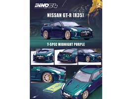 Nissan GT-R R35 T-Spec RHD 1/64 Diecast Model Car Right Hand Drive Purple - £25.76 GBP