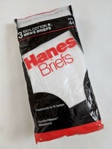 Vintage 1987 Hanes Blanc Slip 100% Coton 3 Lot Taille 44 Neuf USA - $19.80