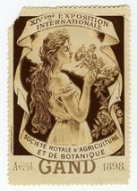 Poster Cinderella Exposition Internationale Ghent 1898 Woman Advertising... - $69.70
