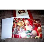 NEW Box 18 SANTA &amp; KITTENS CHRISTMAS CARDS Tabby Cats Paper Images HOLIDAY - £11.66 GBP