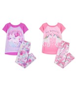 NWT The Childrens Place Unicorn Pegasus Girls Short Sleeve Pajamas Set - £6.61 GBP