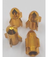 Set of  Gold Rocket Tire Valve Stem Caps For Car, Standard Fitting #26 - £4.90 GBP