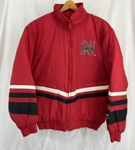 Vintage 90s Nebraska Huskers Logo 7 Puffer Jacket Zip Hoodie Coat L &quot;No ... - £15.17 GBP