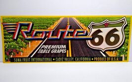 Route 66 Table Grapes Fruit Crate Label 1960's Vintage Famous Highway Ro... - $8.70