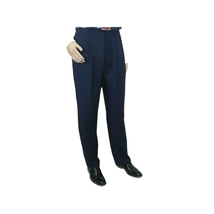 Men Apollo King Banded Collarless suit Mandarin 5 Hidden Button Panel AG52 Navy image 10