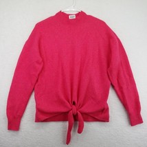 Loft Sweater Womens Medium Mock Neck Dark Pink Front Waist Tie - £9.46 GBP