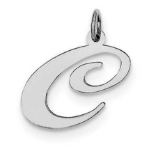 Groß Kostüm Buchstabe Initialen C Charm Anhänger 925 Sterlingsilber - £21.64 GBP