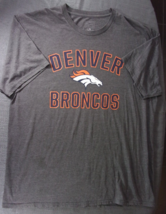 NFL PRO LINE DENVER BRONCOS T SHIRT GRAY  WITH STAIN XL - $15.14