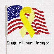 Pepita Needlepoint kit: Support Our Troops Ribbon, 10&quot; x 10&quot; - £62.50 GBP