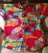Island Life By Catalina Men Button Up L Collared Short Sleeve Shirt 100%... - $21.77