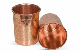 Copper Glass Set, Drinkware &amp; Serveware Good Health Benefits, 300 ML Each 2Pcs - £13.88 GBP