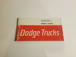 1976 Dodge Trucks Models 100-800 Owner's Manual - $14.83
