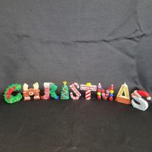 House of Lloyd Christmas Letter Spell Out Wooden Blocks Anamorphic 1996 ... - $32.78 CAD