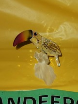 Swarovski Crystal Toucan Tropical Bird On Frosted Branch Figurine - $98.99