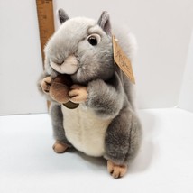 NWT Aurora Miyoni Gray Squirrel Nut Plush 8&quot; Stuffed Animal Plush Toy Cute Lovey - £11.58 GBP