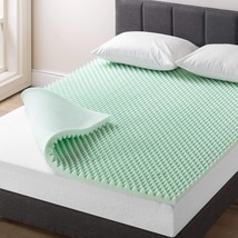 2 Inch Egg Crate Memory Foam Mattress Topper With Calming Aloe Infusion, Twin, - £40.75 GBP