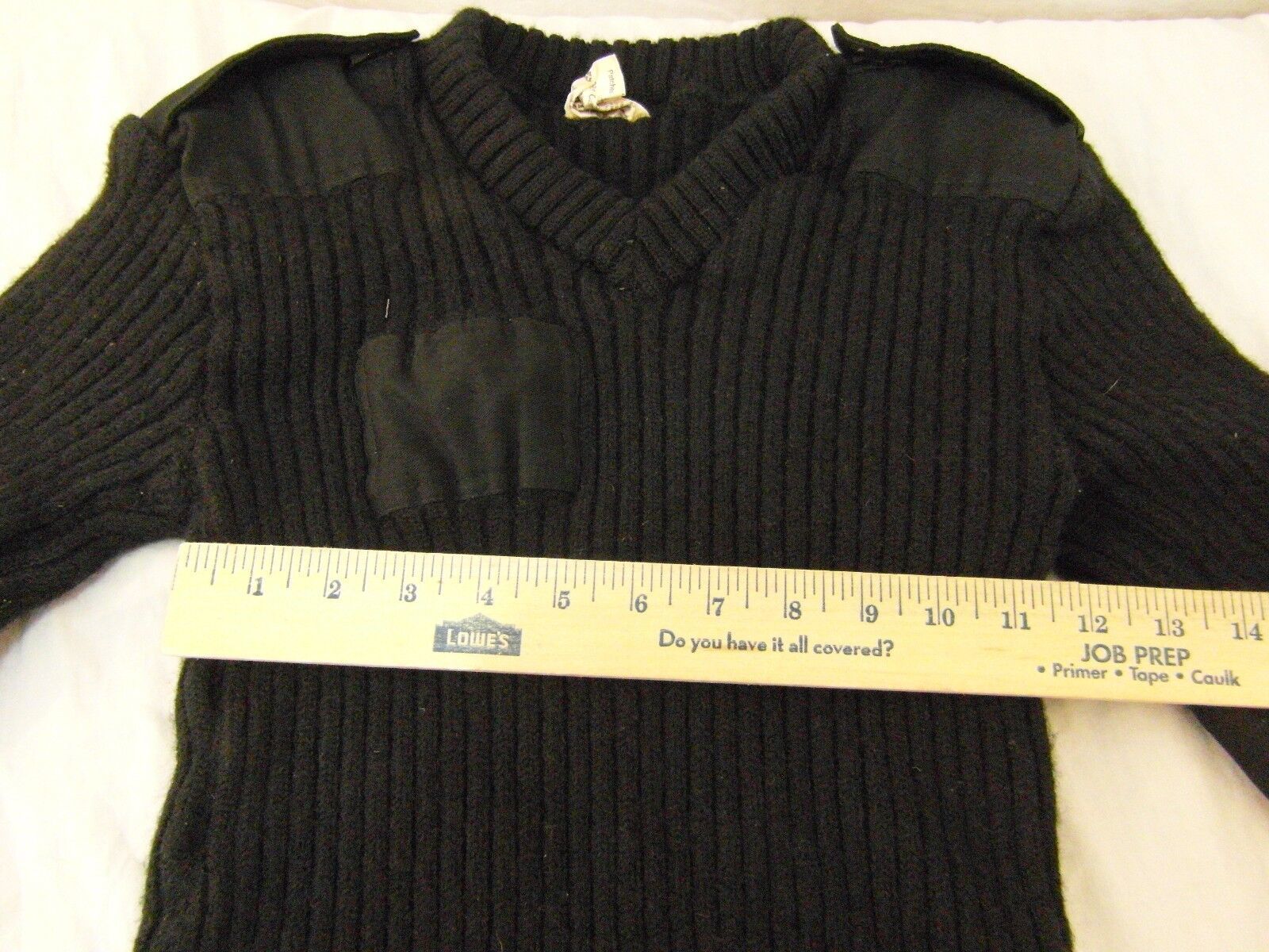 intage Military Brigade Quartermasters Pure Wool 36W Black Sweater - $30.95