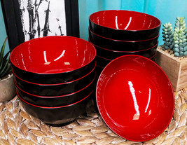 Ebros Made In Japan Traditional Small Black Red Lacquer Copolymer Plasti... - $443.52 MXN