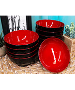 Ebros Made In Japan Traditional Small Black Red Lacquer Copolymer Plasti... - $33.22 CAD