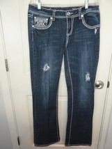LA Idol Women Jeans size 13 Blue Cotton Blend Studded Mid rise Denim w 3... - $13.78