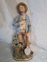HOMCO 14” Porcelain Home Interior Figurine Old Man Gardening 8816 Vintage - £29.24 GBP