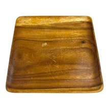 Vintage Carved Wooden Serving Plate Manila Handcrafted SC Vizcarra Arts Tiki 12&quot; - £36.76 GBP