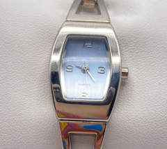 Vintage Ladies Quartz Watch Light Blue Face Silver Tone Adjustable 36110KNX - £12.37 GBP