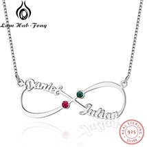 Custom 925 Sterling Silver Name Necklace Personalized Birthstone Necklace Gold C - £23.50 GBP