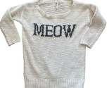 Aeropostale  Sweater Juniors Size XS Off White Meow Knit Boat Neck Warm - $9.75