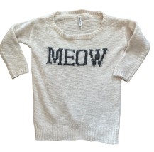 Aeropostale  Sweater Juniors Size XS Off White Meow Knit Boat Neck Warm - £7.64 GBP