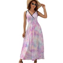 Mondxflaur Texture Summer Dresses for Women V-neck Sleeveless Long Dress - £28.76 GBP+