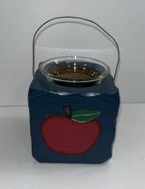 Votive Wooden Candle Holder Apple Display Dark Wood Blue - £17.18 GBP