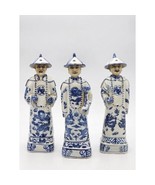 Qing Dynasty Emperor&#39;s ASIAN Figurines Blue &amp; White Porcelain 11&quot; Rare S... - $259.00