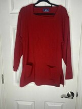 SAINT JAMES 100% Pure Wool Ribbed Pocket Front Long Line Sweater US Size 8 - $89.00