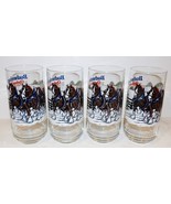 VINTAGE 1995 SET OF 4 BUDWEISER CHRISTMAS CLYDESDALES DRINKING GLASSES/T... - $60.65 CAD