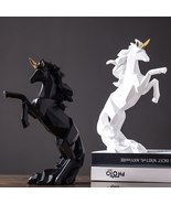Geometric Unicorn Sculpture Abstract Resin Pegasus Statue Horse Constell... - £64.56 GBP