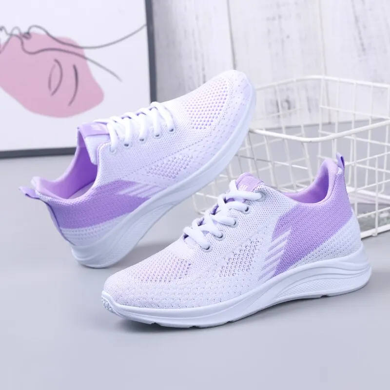 Spring New Women&#39;s Flying Weave Mesh Sport Casual Lightweight Soft Sole ... - £46.00 GBP